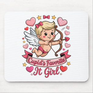 Cupids Lieblingsmädchen Valentinstag Rosa Herz Äst Mousepad
