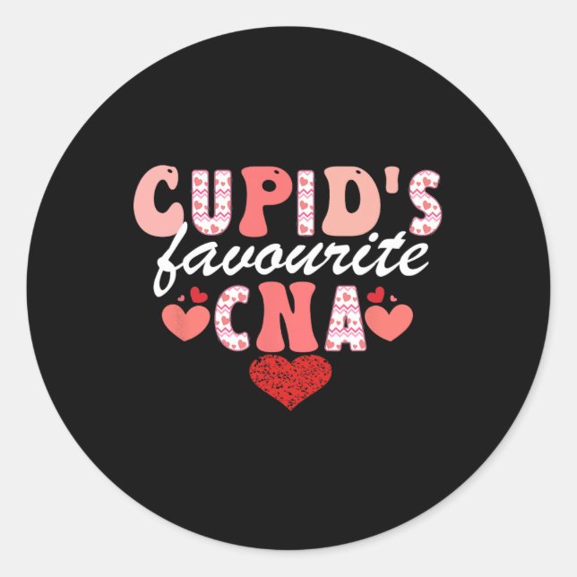 Cupids Lieblingsnahrung mit Cna Valentine-Zertifiz Runder Aufkleber (Vorderseite)