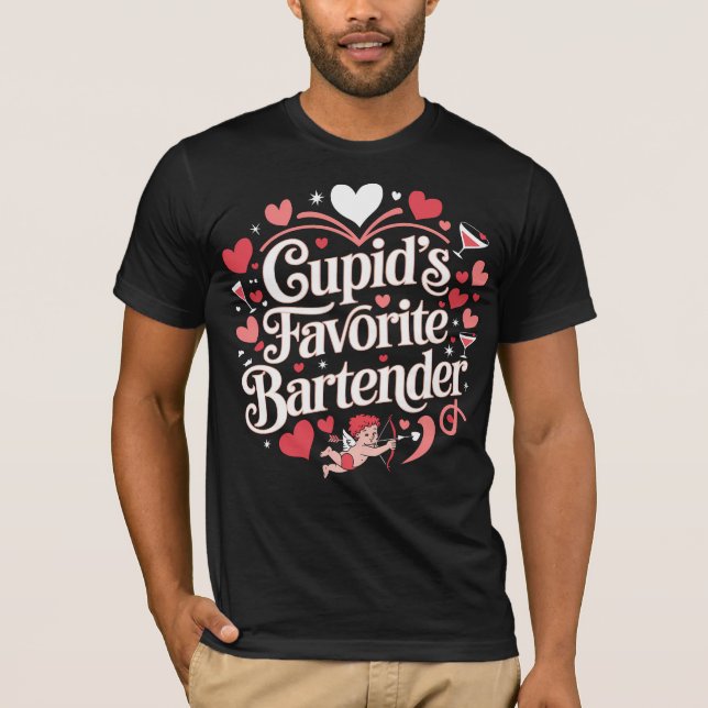 Cupids Lieblingsstifter Barkeeper T-Shirt (Vorderseite)