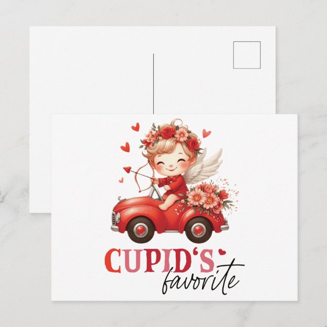 Cupids Lieblingstag Postkarte (Vorne/Hinten)