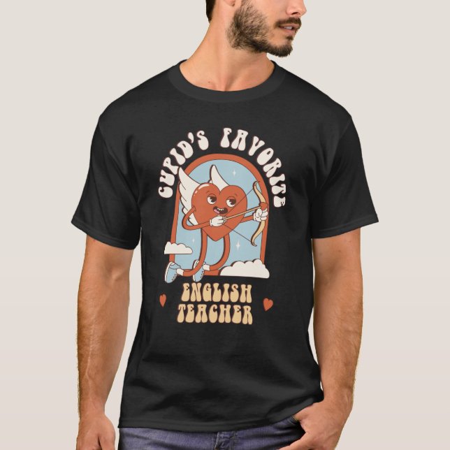 Cupids Niedlicher Lehrer für Englisch T-Shirt (Vorderseite)