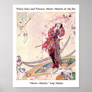 Cupids, Prinzessin und Prince auf einem magischen Poster