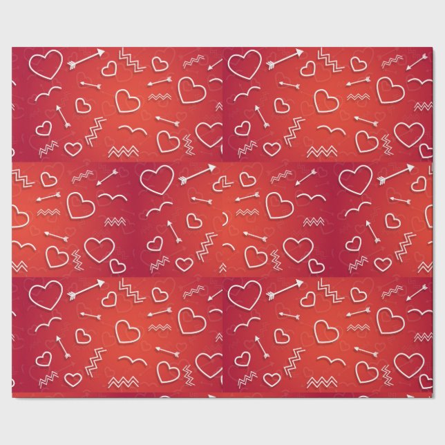 Cupid's Quiver: Abstract Geometric Love Pattern Geschenkpapier (Saum)