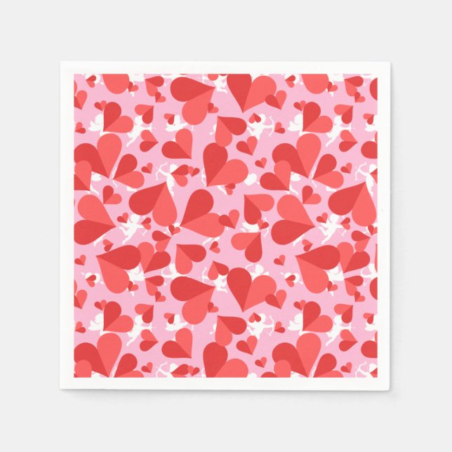 Cupids Red Confetti Serviette (Vorderseite)