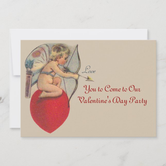 Cupids Valentine Message-Party Einladung (Vorderseite)