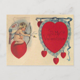 Cupids Valentinsbotschaft Vintage Postkarte
