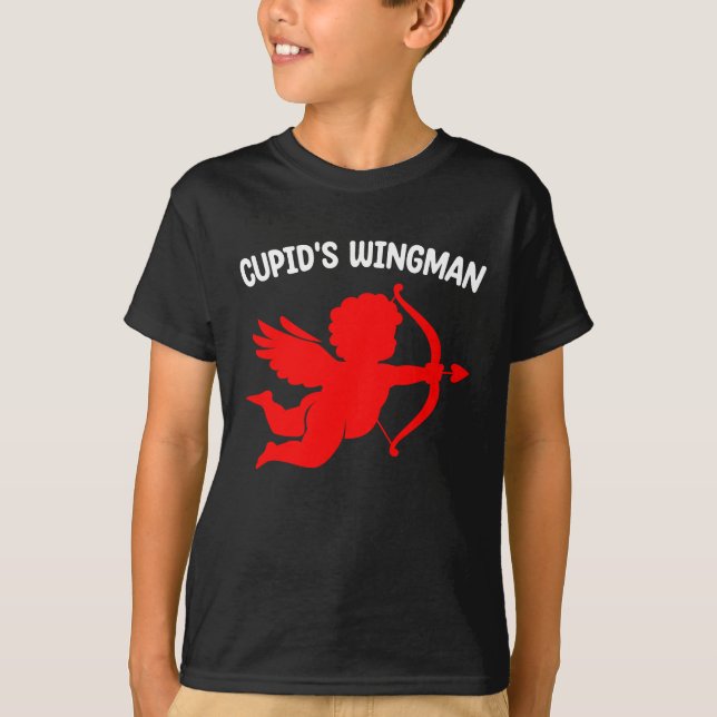 Cupid's Wingman Niedlich Valentinstag Husband-Ehef T-Shirt (Vorderseite)