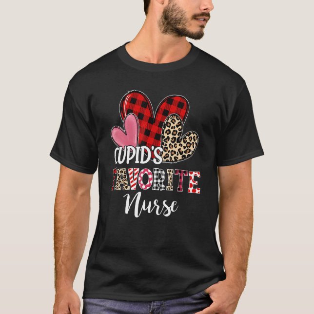 Cupidu2019s Favorite Nurse Cute Hearts Valentines  T-Shirt (Vorderseite)