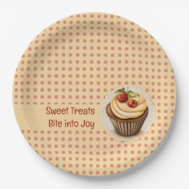 CupKuchen und Punkte Pappteller