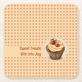 CupKuchen und Punkte Rechteckiger Pappuntersetzer