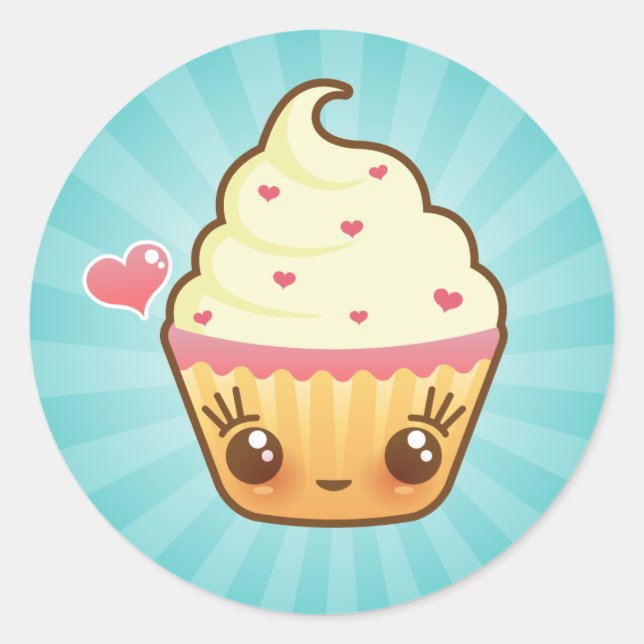 CuppyCakes Herz-Aufkleber Runder Aufkleber (Vorderseite)