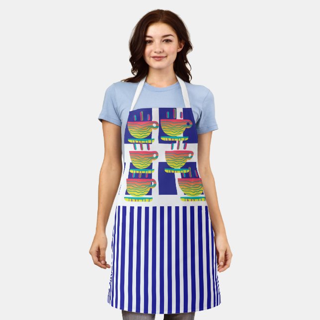 Cups And Stripes Novelty Geo Koch Schürze (Getragen)