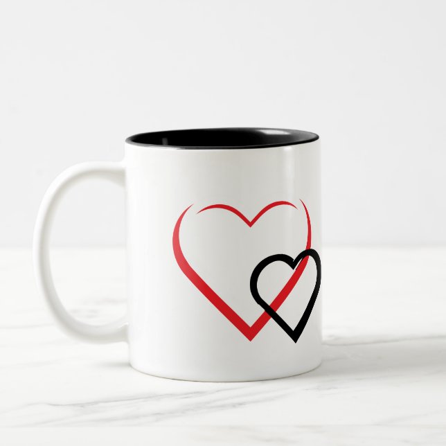 Cups Liebe/Herzdesign Kaffeemaschine Tasse/Perfekt Zweifarbige Tasse (Links)