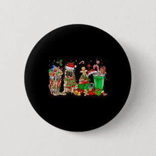 Cups von Eis Kaffee & Ampere; Mops Hund Weihnachts Button
