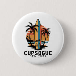 Cupsogue Beach New York Surfen Surfer Button
