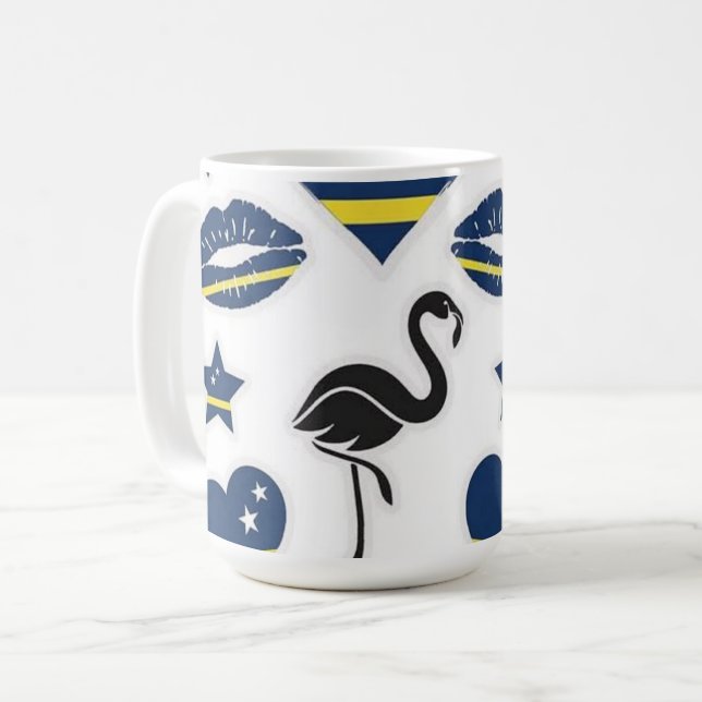Curaçao Blue Wave Design Kaffeetasse (Vorderseite Links)