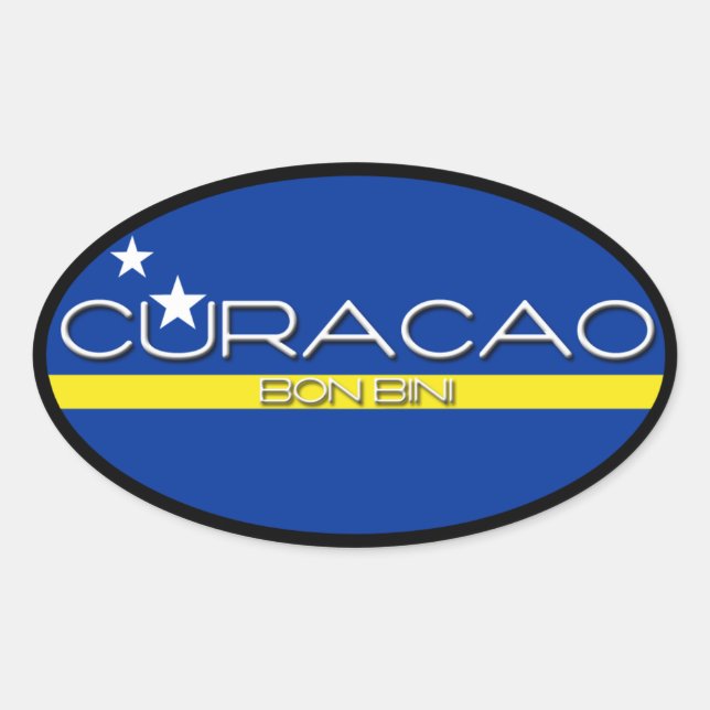 Curacao - Bon Bini Ovaler Aufkleber (Vorderseite)