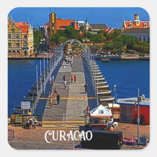 Curacao Design Quadratischer Aufkleber
