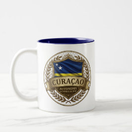 Curaçao-Erbe-Wappen | Karibischer Stolz Zweifarbige Tasse
