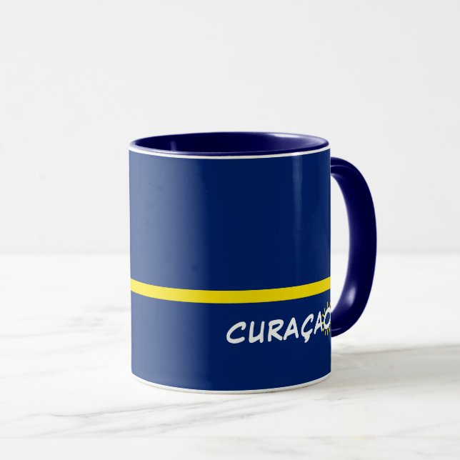 Curaçao-Fahne mit benutzerdefinierbarem Text Tasse (VorderseiteRechts)