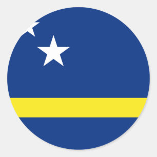 Curacao Flag CW Runder Aufkleber