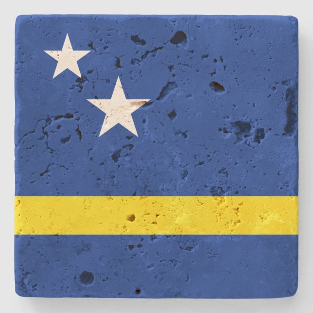 Curacao Flag Stone Untersetzer (Vorderseite)
