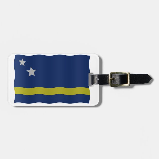 Curacao-Flagge Gepäckanhänger (Vorderseite horizontal)
