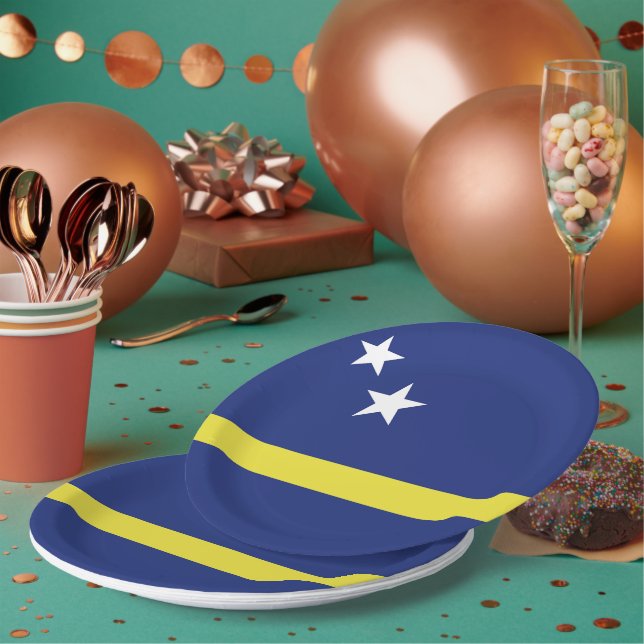 Curaçao-Flagge Pappteller (Multi)