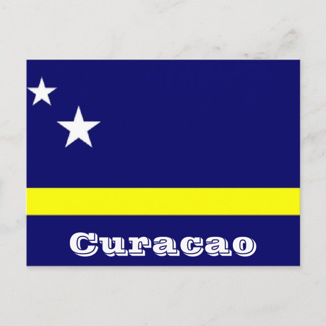 Curacao-Flagge Postkarte (Vorderseite)