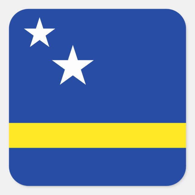 Curacao-Flagge Quadratischer Aufkleber (Vorderseite)