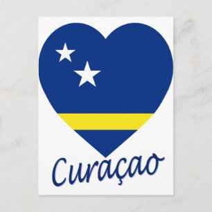 Curacao Flaggenherz Postkarte