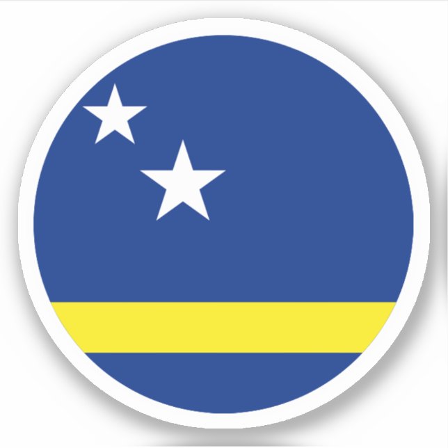 Curaçao Flaggenrundkleber Aufkleber (Vorderseite)