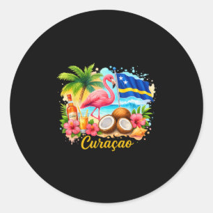 Curacao Karibik Inseln Reise Mädchen Reise Urlaub Runder Aufkleber
