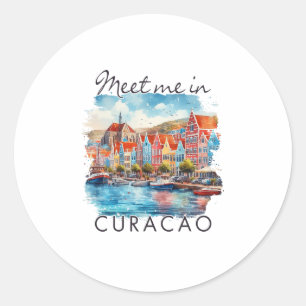 Curaçao Karibik Inseln Reise Treffen Sie Mich In C Runder Aufkleber