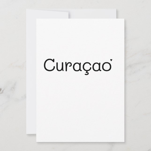 Curaçao - minimalistische Typografie-Karte Karte (Vorderseite)