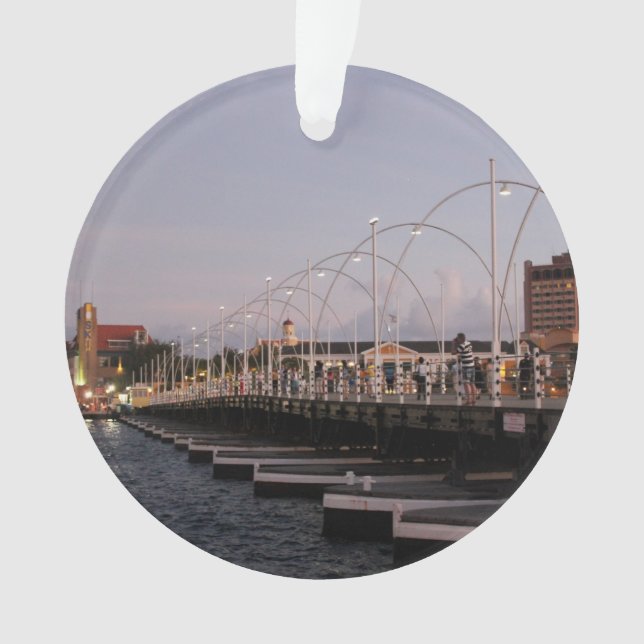 Curaçao Queen Emma Pontoon Bridge at Dusk Ornament (Vorderseite)
