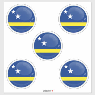 Curaçao Runde Icon Flagge Aufkleber