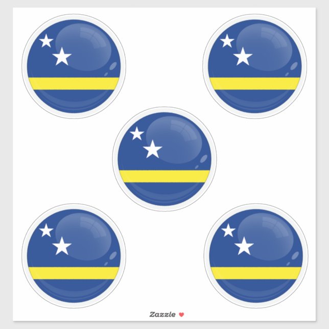 Curaçao Runde Icon Flagge Aufkleber (Blatt)