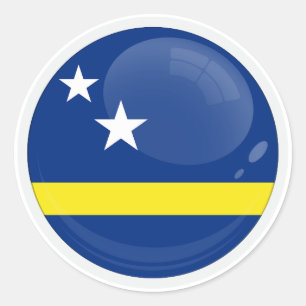 Curaçao Runde Icon Flagge Runder Aufkleber