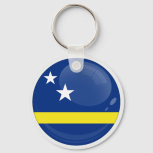 Curaçao Runde Icon Flagge Schlüsselanhänger