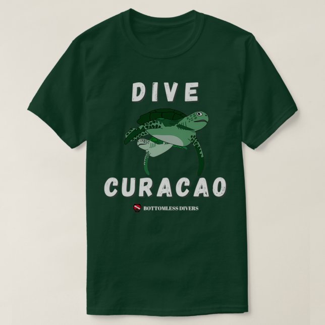 Curacao-Schildkröten mit weißem Schriftart T-Shirt (Design vorne)
