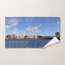 Curaçao Skyline mit/aus Text (benutzerdefinierbar) Handtuch