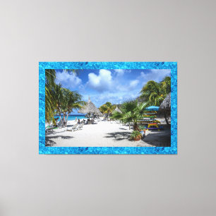 Curaçao Tropischer Strand 60" x 40" Wrapped Canva Leinwanddruck