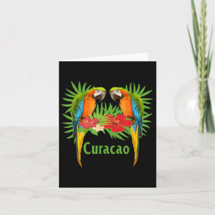 Curacao Vacation Parrots Tropische Blume Green Pa Karte