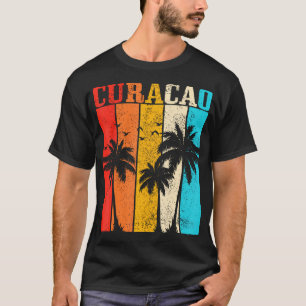 Curacao Vintag Palm Tree Surfer Karibik T-Shirt