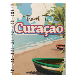 Curaçao Vintage Reise Poster Kunst. Notizblock