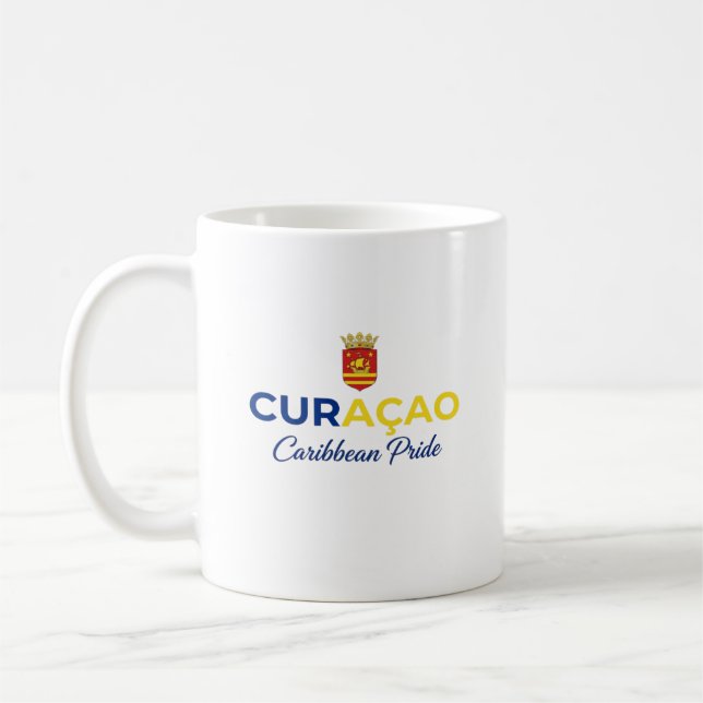 Curaçao-Wappen | Täglicher Stolz Kaffeetasse (Links)