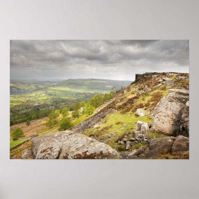 Curbar Edge in Derbyshire, das Peak District Foto Poster (Vorne)