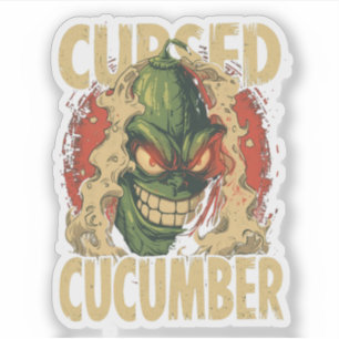 Curcumber Funny Halloween Cucumber Puff Aufkleber
