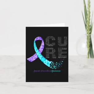 Cure Blue Lila Ribbon Suizidprävention Awarene Karte